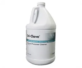 Dri-Clave white gallon cleaning jug with sleeve label