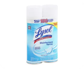 Lysol disinfectant spray bottle with sleeve label
